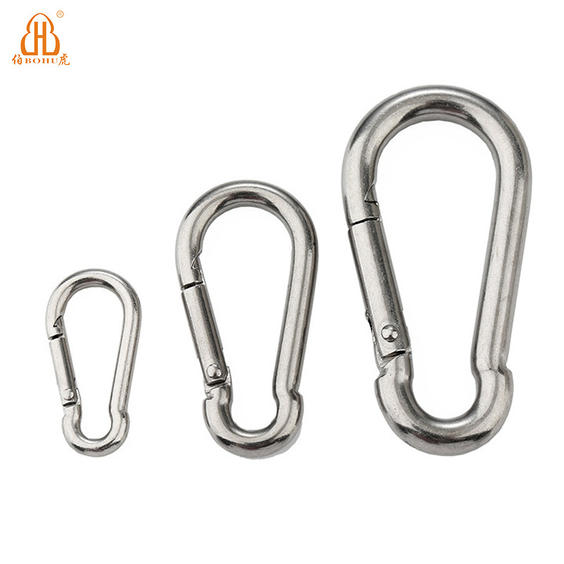 BOHU Stainless Steel 304 316 swivel clips and hook climbing snap hook Carabiner spring snap hook