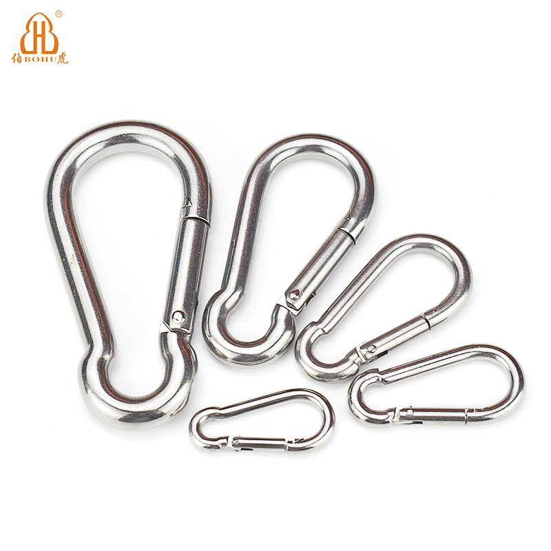 BOHU Stainless Steel 304 316 swivel clips and hook climbing snap hook Carabiner spring snap hook