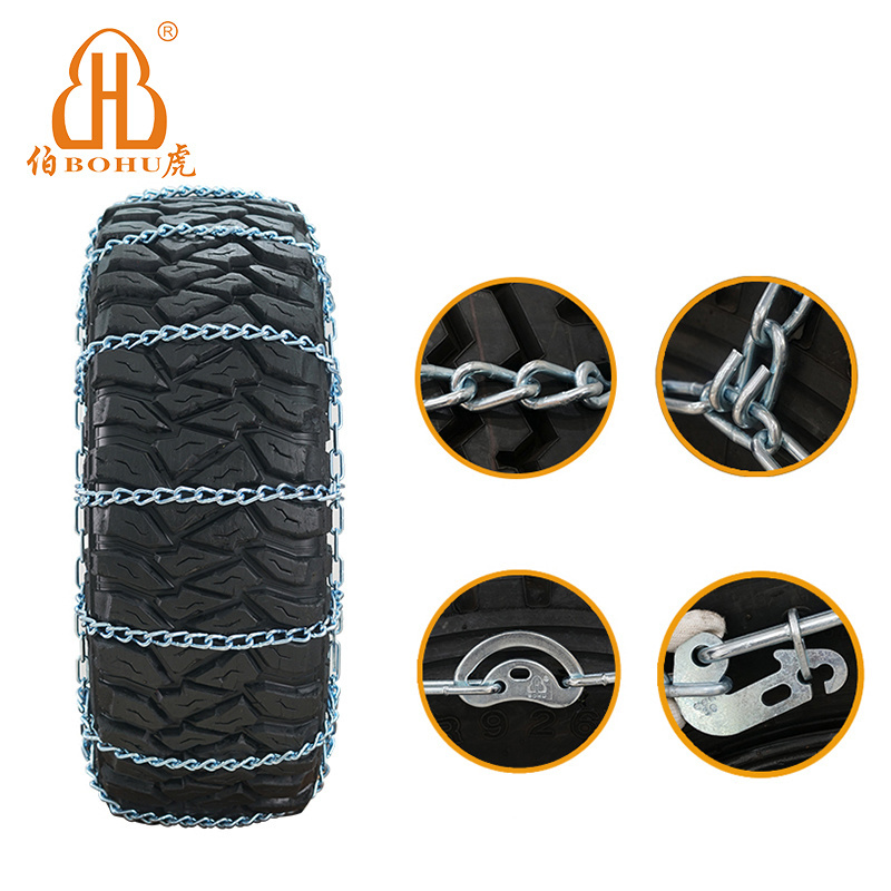 BOHU Tractor Truck Tire Snow Chain Customized Anti-skid Safety Tire Protection Wheel Tyre Mud Snow Steel Chain