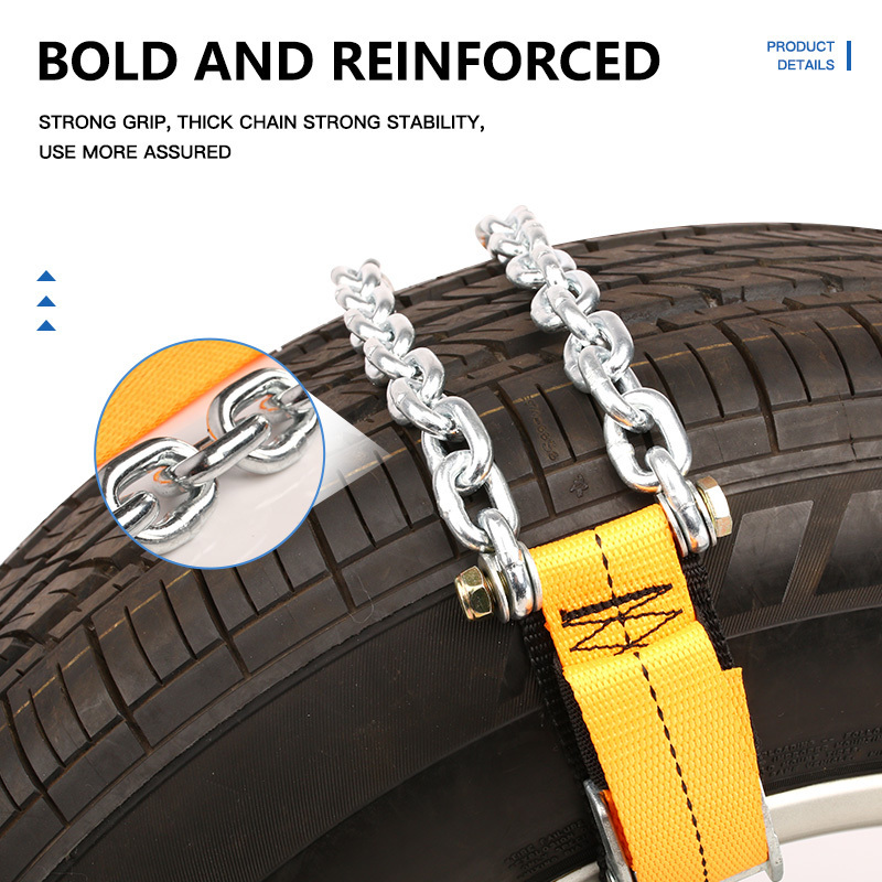 BOHU Customized Non-slip Anti-skid White Zinc Steel Car Truck Tire Snow Chain Emergency Passenger Car Snow Tire Chain