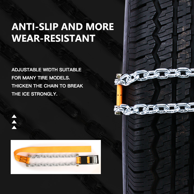 BOHU Customized Non-slip Anti-skid White Zinc Steel Car Truck Tire Snow Chain Emergency Passenger Car Snow Tire Chain