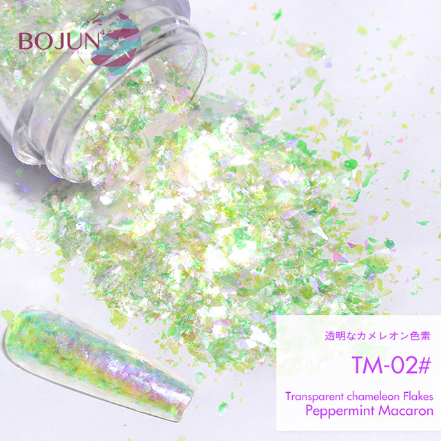 Massive Selection for Holographic Chameleon Transparent Rainbow Nail Art Flake Pigment Powder