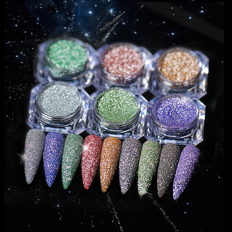 Popular diamond reflective solvent resistant glitter powder acrylic nail polish powder