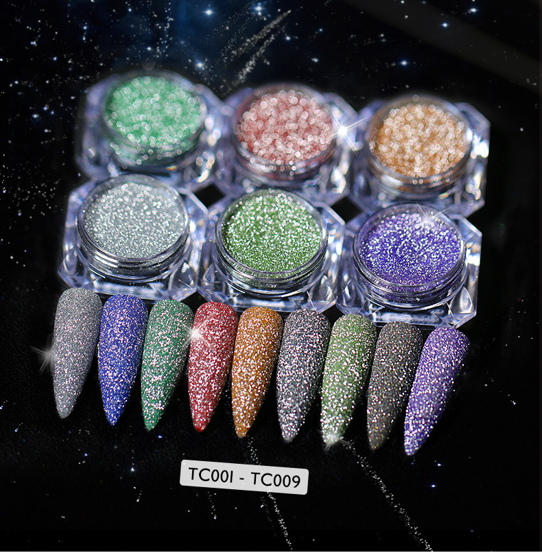 Popular diamond reflective solvent resistant glitter powder acrylic nail polish powder