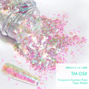 Massive Selection for Holographic Chameleon Transparent Rainbow Nail Art Flake Pigment Powder