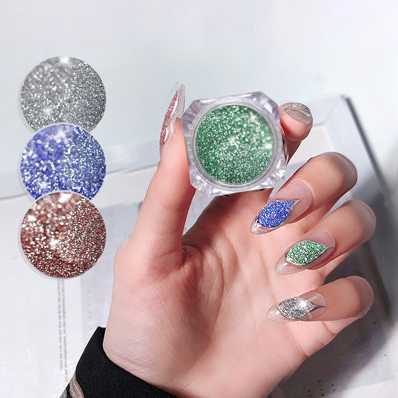 Popular diamond reflective solvent resistant glitter powder acrylic nail polish powder