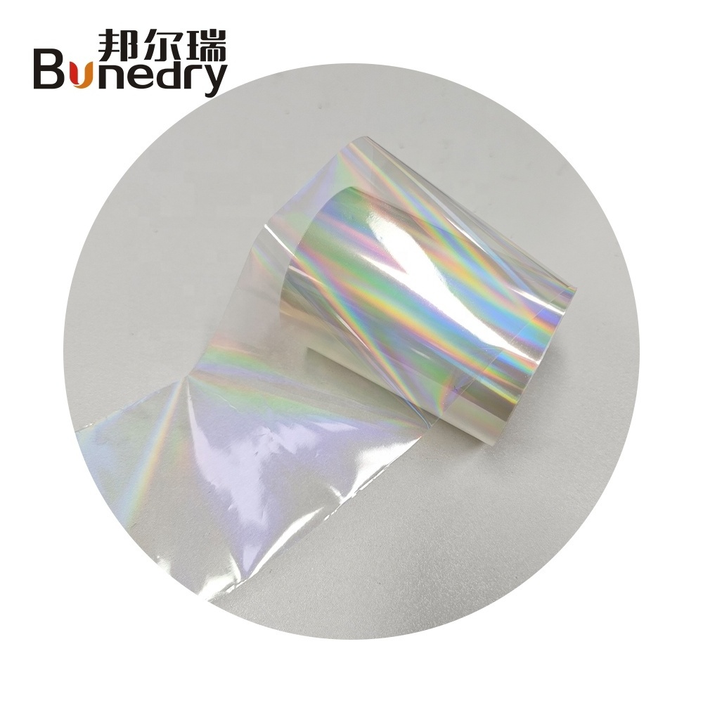 Bonedry Glossy Transparent Hot Stamping Foil CLS 8cm*120m Hologram Film Roll 64cm*120m for Graphic Designing Label Book or Cover