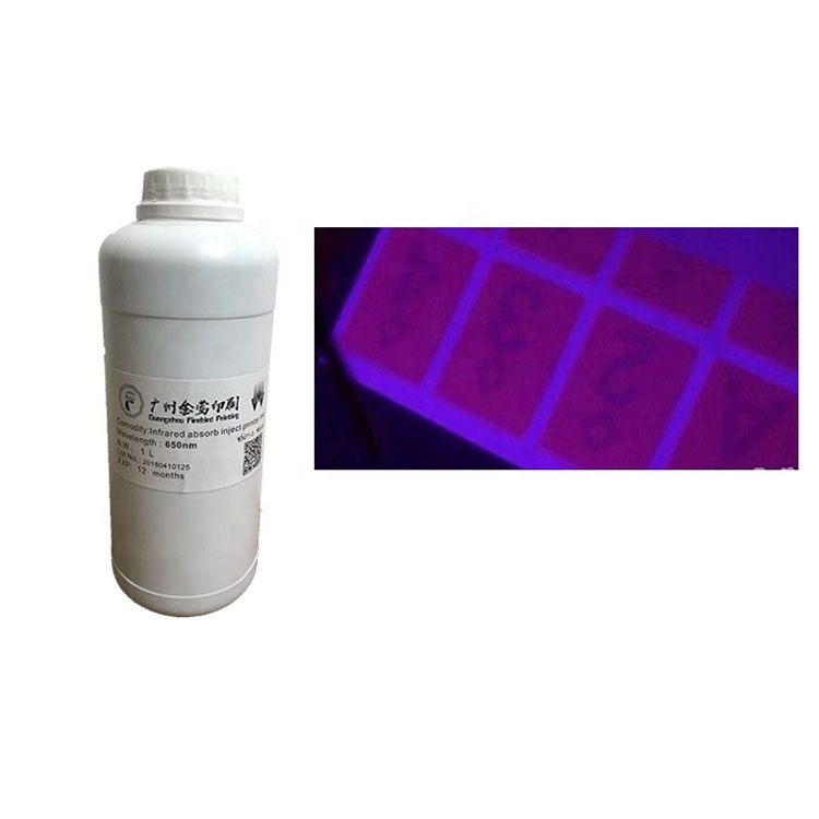 Infrared absorb inject printer ink 880nm 810nm 770nm 650nm black color security ink for inkjet printing