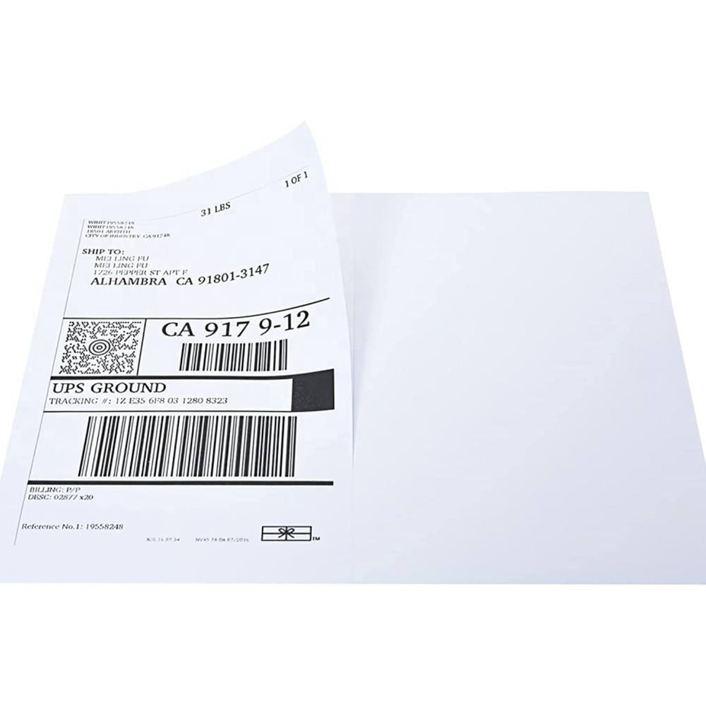 Good Permanent Glue Half Sheet Self Adhesive Shipping Labels For Laser & Inkjet Printers