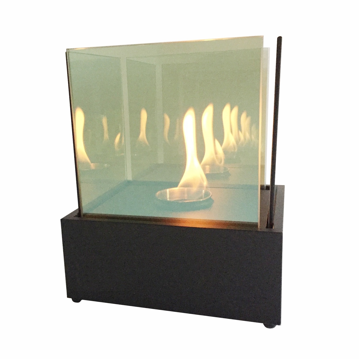 decorative square table top bio ethanol fireplace