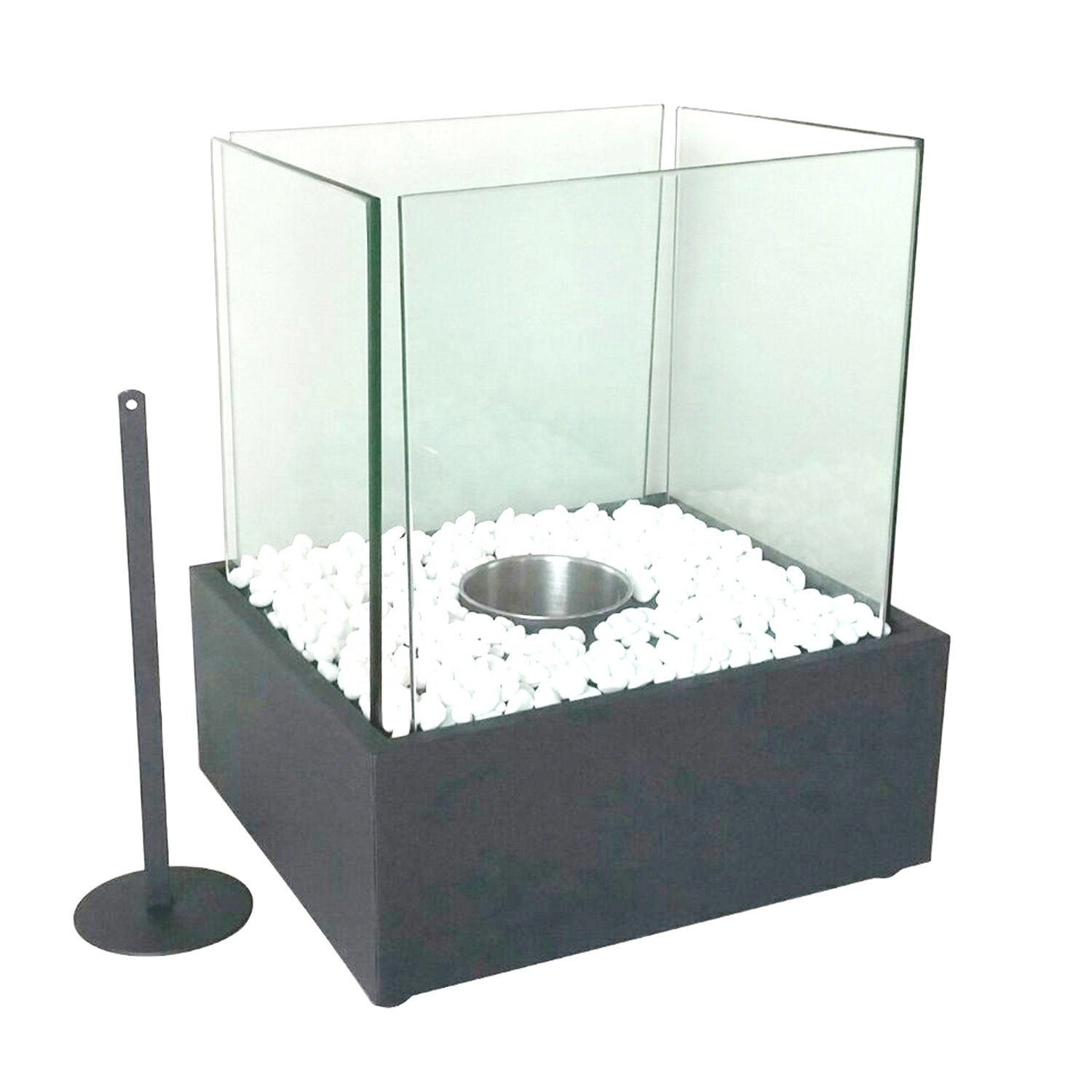 decorative square table top bio ethanol fireplace