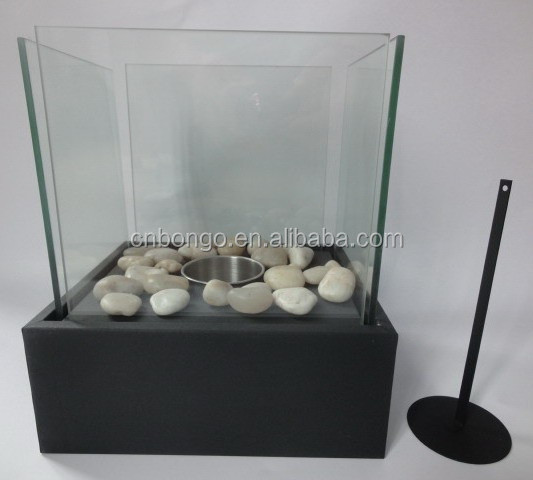 decorative square table top bio ethanol fireplace