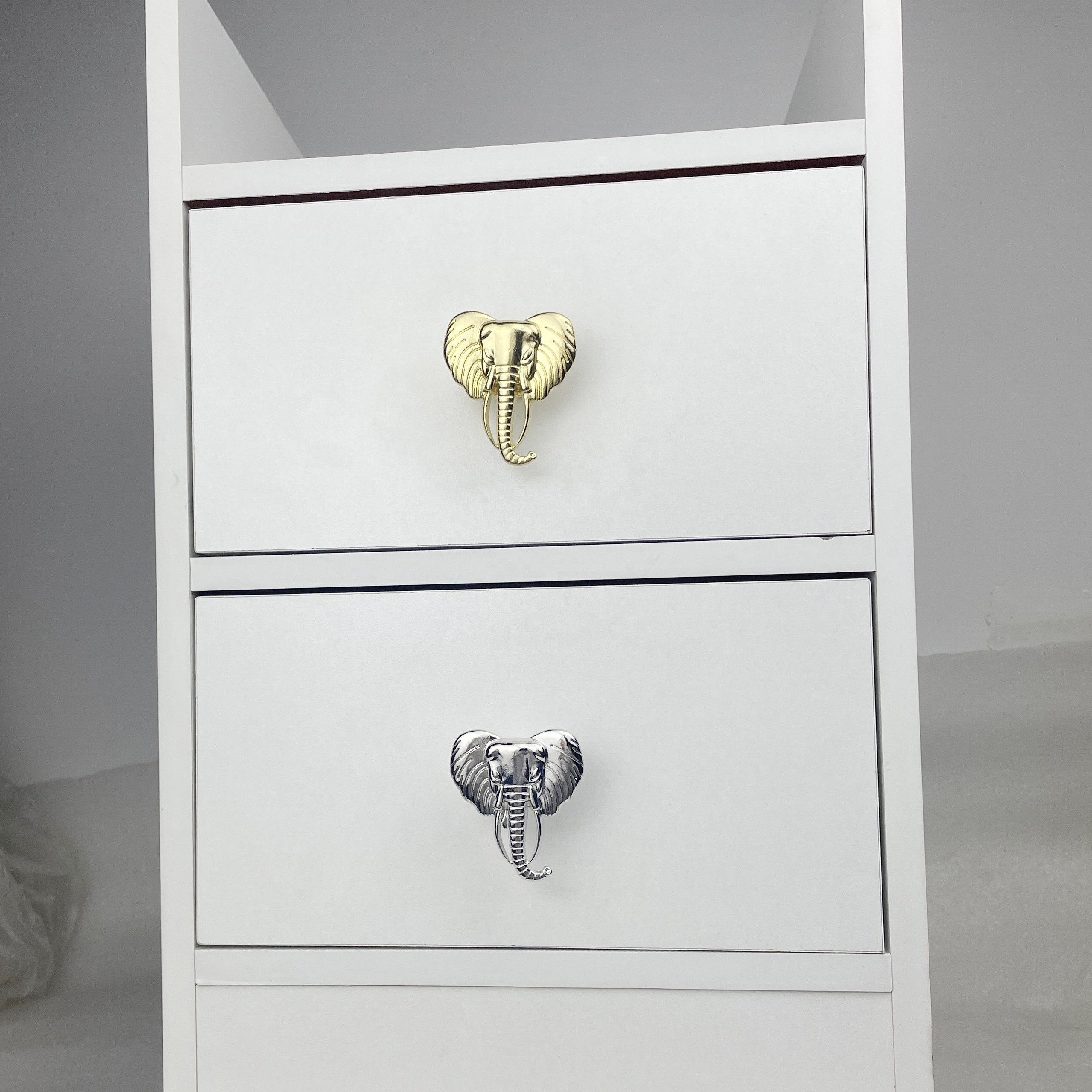 elephant cabinet handle Creative Kitchen Cabinet Handles gold silver  Drawer knobs Elephant Shape Wardrobe handles