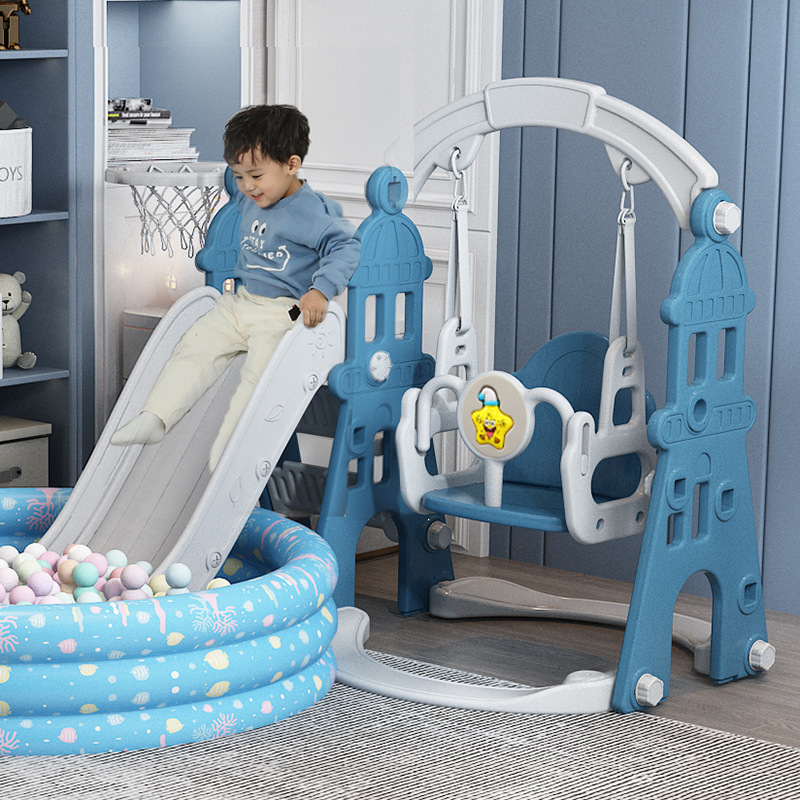 3 In 1 Multifunctional Climbing Kids Indoor Play House Baby Playroom  Plastic Swing And Slides SETS