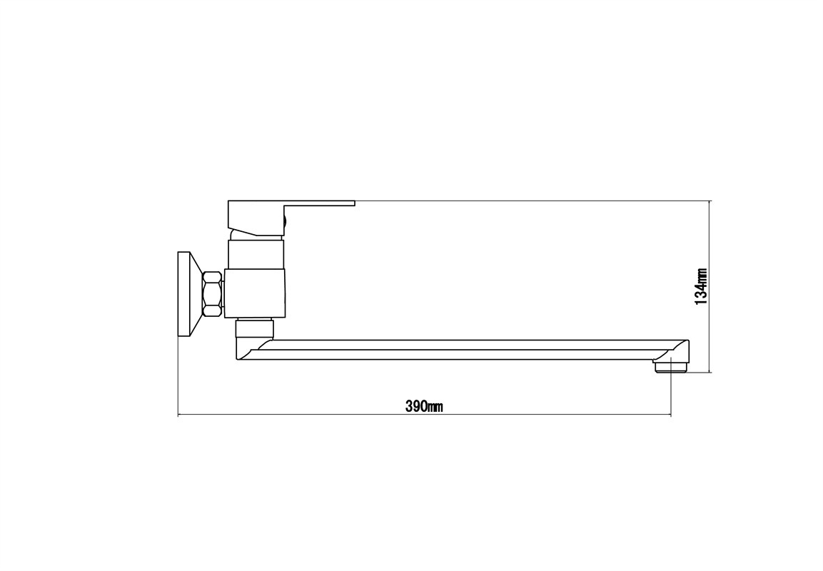 OB8102-13F  wall mounted brass sink faucet  with long spout for  kitchen