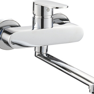 OB8102-13F  wall mounted brass sink faucet  with long spout for  kitchen