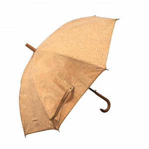 New Design Super Windproof Compact Travel Rain Umbrellas Unique Corporate Gift  Large Eco Friendly Waterproof Cork Umbrella