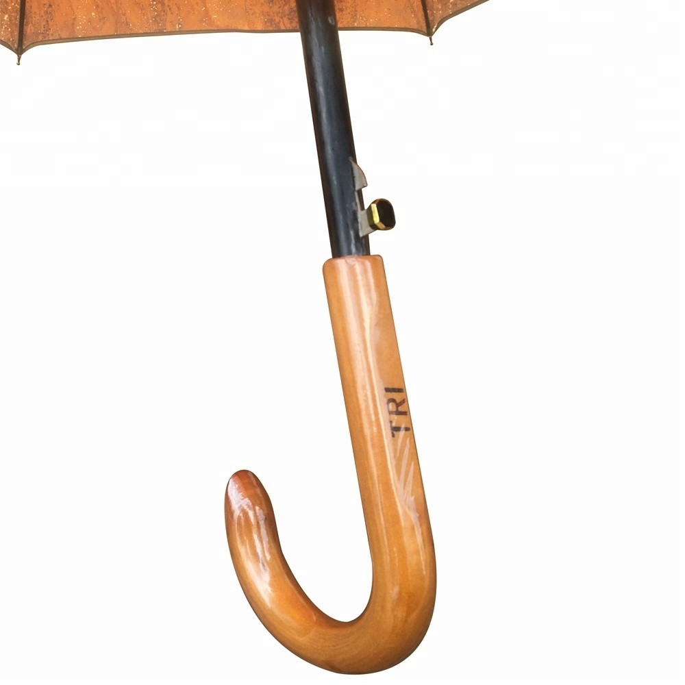 New Design Super Windproof Compact Travel Rain Umbrellas Unique Corporate Gift  Large Eco Friendly Waterproof Cork Umbrella