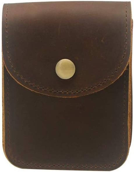 Boshiho Single Desk Leather Playing Card Case Card Holder Tobacco rolling cigarette case with soft genuine leather tobacco pouch