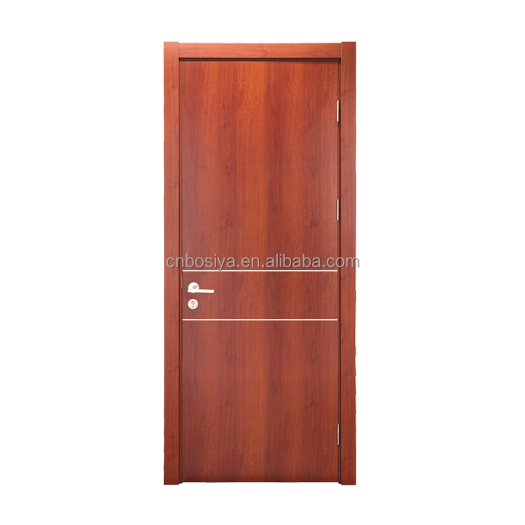 Bosya Modern Design Style Swing Single Panel Doors Residential Wood Interior House Door With Frames