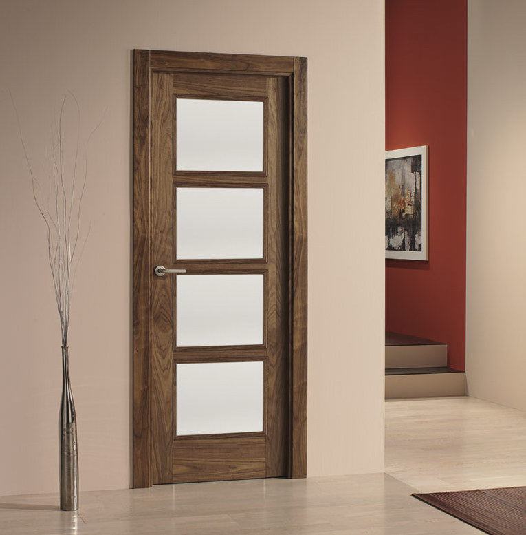 Affordable and Durable Solid Core Interior Doors with Sleek Frosted Glass Design - Perfect for Modern Homes and Offices