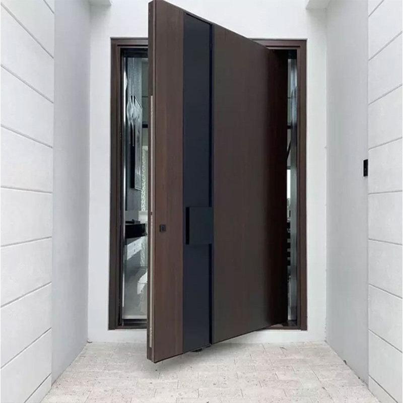 Different styles Luxury Villa Entrance Stainless Steel Door Metal Handle Security Front Entry Main Doors Pivot Aluminum Door