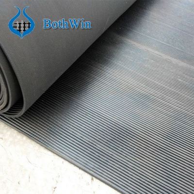 China Fine ribbed rubber sheet / corrugated rubber mat /anti-slip rubber mat