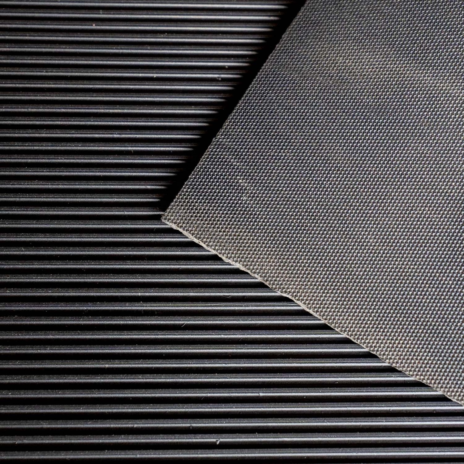 Black Fine ribbed rubber sheet / corrugated rubber mat / anti-slip rubber in China