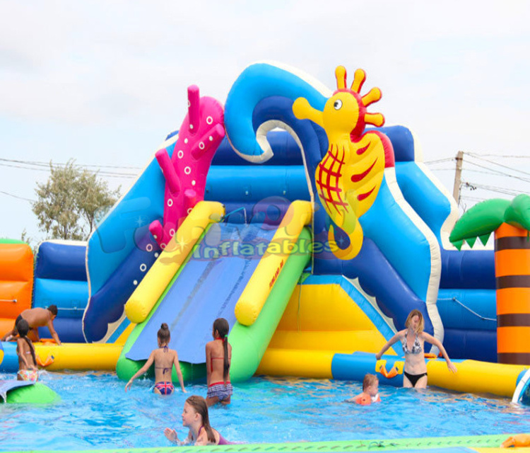 Commercial kids toboggan gonflable piscine combo bouncer bouncy castle inflatable bounce house water slide