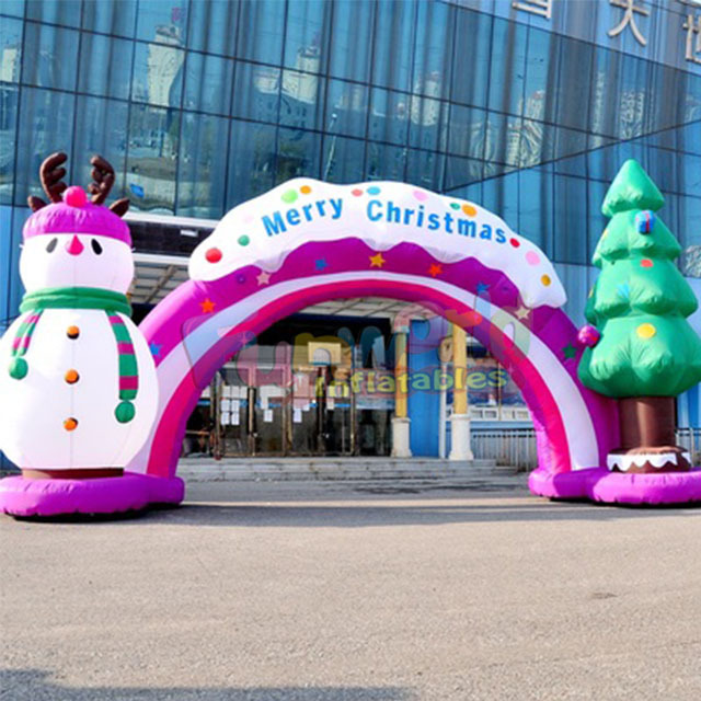 Outdoor large xmas tree decorations inflables de navidad christmas balloon arch santa claus inflatable archway