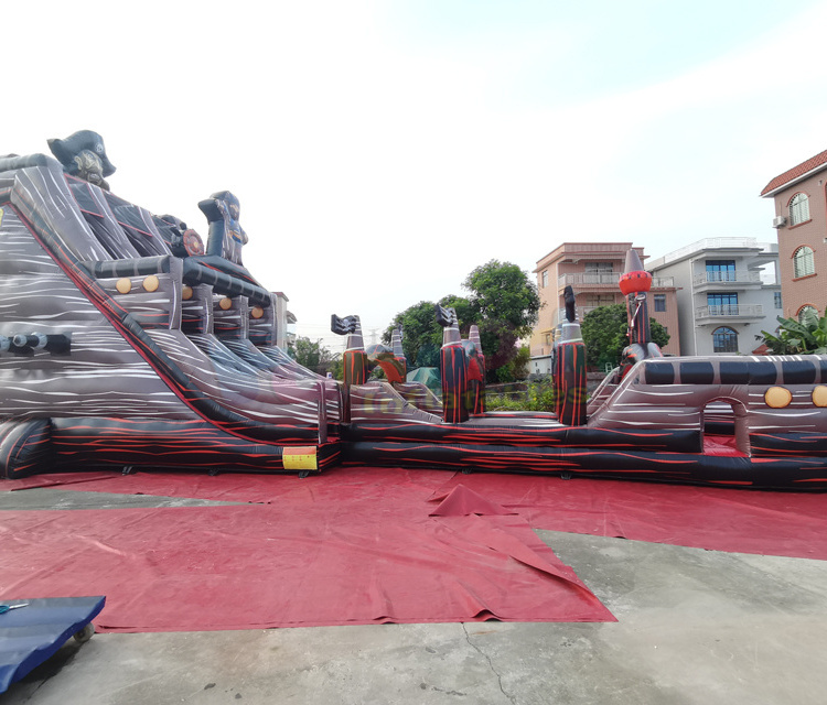 Outdoor giant pirate ship jumping bouncer bouncing castles inflatable water slide with pool