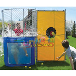 Cheap party carnival game easy safe dunker machine dunking booth inflatable water dunk tank