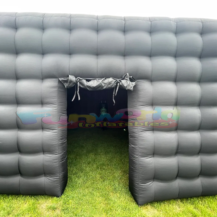 Backyard black marquee boite de nuit gonflable blow up birthday party tent inflatable nightclub