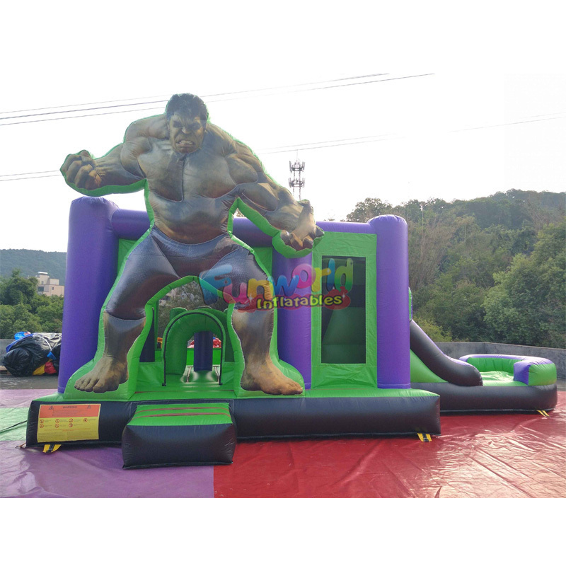 Kids jumping bouncy obstacle course inflatable water slide combo spiderman commercial bounce house