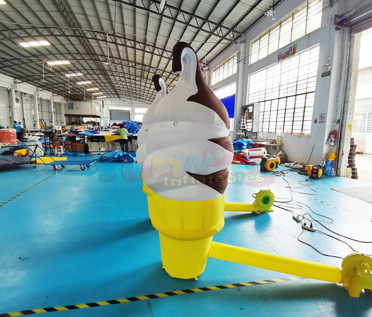 Commercial attractive promotional giant ice cream air characters man inflatable model advertising inflatables