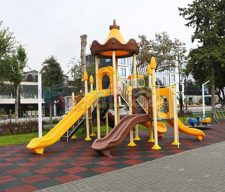 Commercial kids indoor outdoor soft play patio swings  trampoline park plastic slides playground equipment