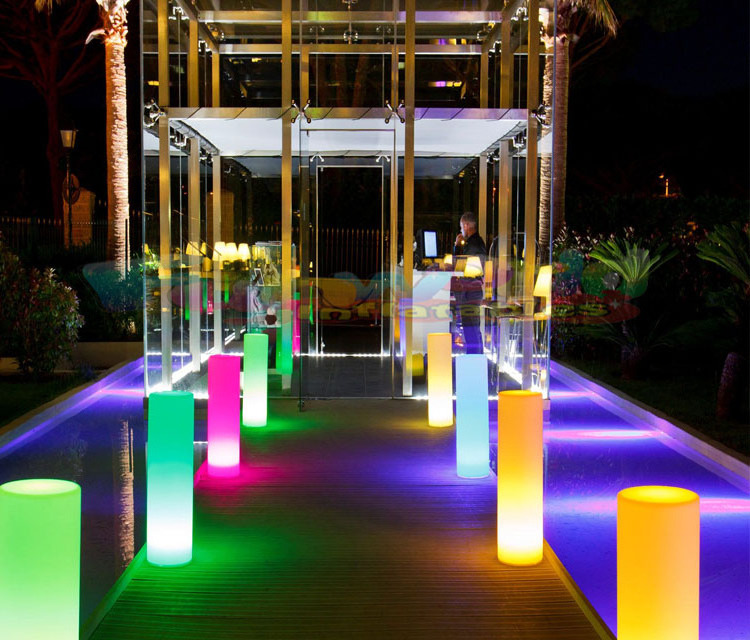 Outdoor rechargeable modern waterproof party event furniture light up cube led table chair