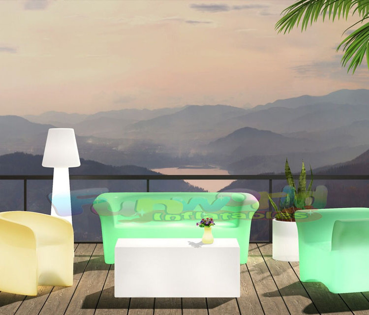 Outdoor rechargeable modern waterproof party event furniture light up cube led table chair