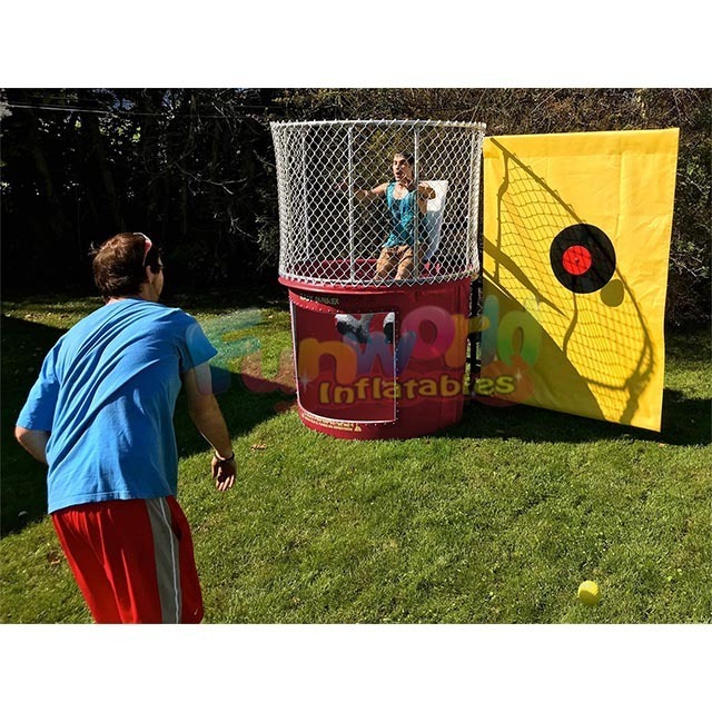 Cheap portable water games inflatable bouncer house with pool inflatable dunk tank machine