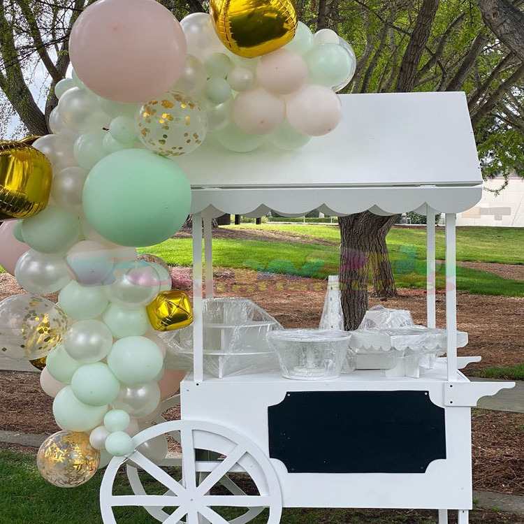 Hot selling modern style wedding decoration patio furniture sweet ice cream candy desert cart