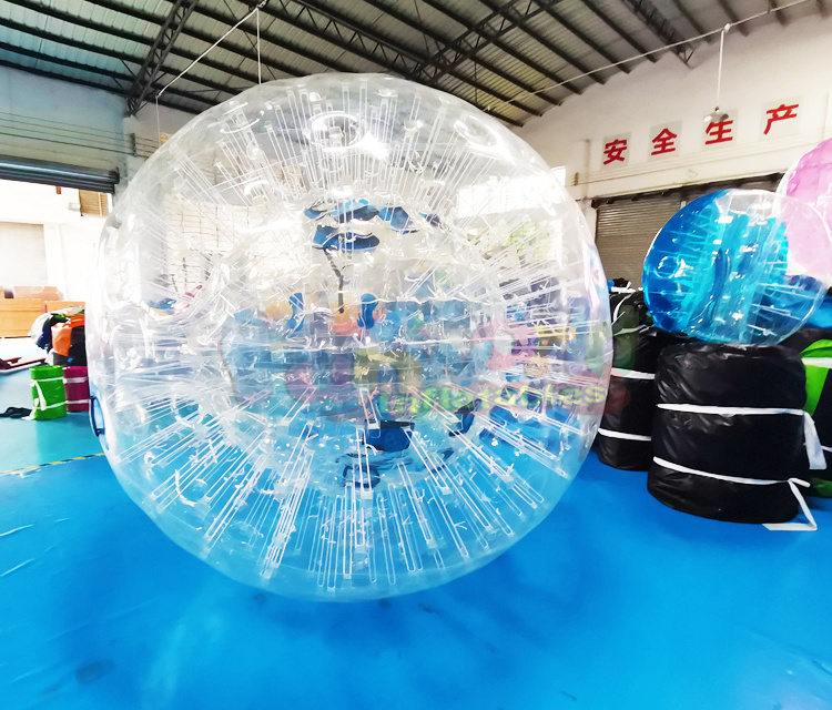 Outdoor giant transparent balls adult interactive bubble games zorbing ramp inflatable zorb ball