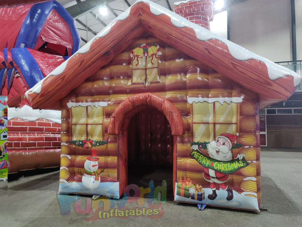 Outdoor lighted festival items christmas bounce house xmas decoration themes inflatable santa grotto