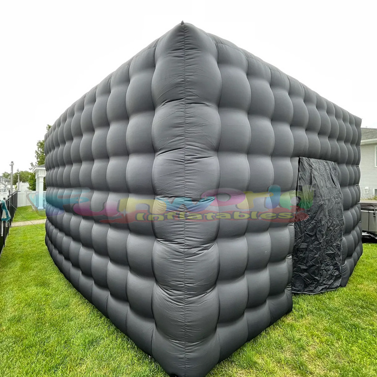 Backyard black marquee boite de nuit gonflable blow up birthday party tent inflatable nightclub