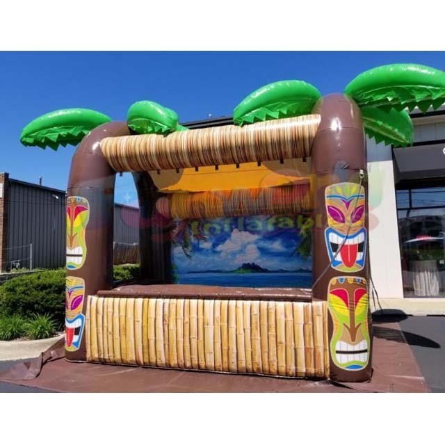 Customized palm tree inflatable bouncer bar tent pub moonwalk carnival inflatable tiki bar