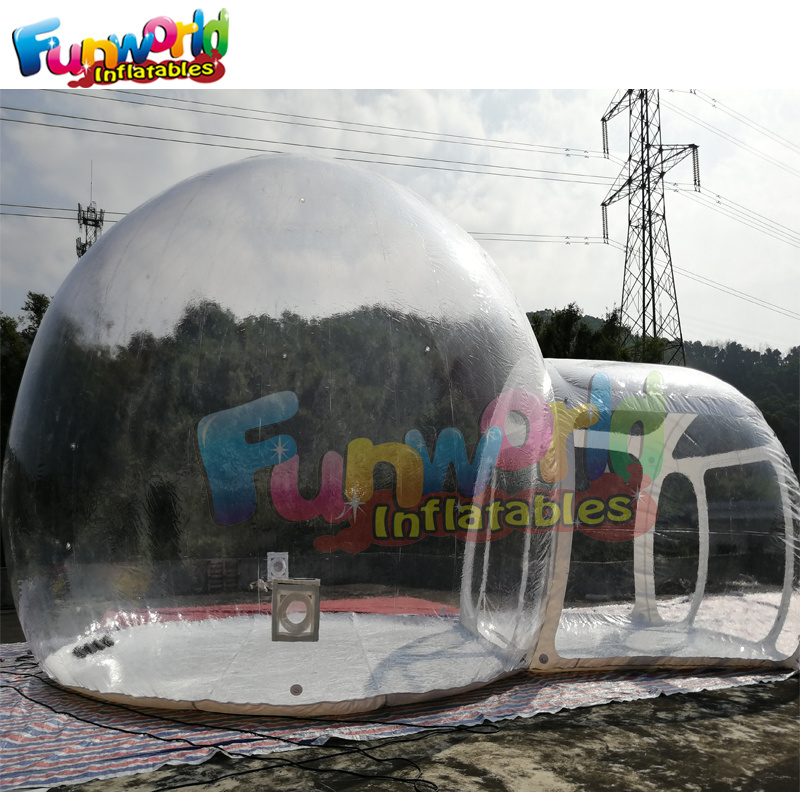 Transparente tienda de campana burbuja impermeable carpas de camping inflable