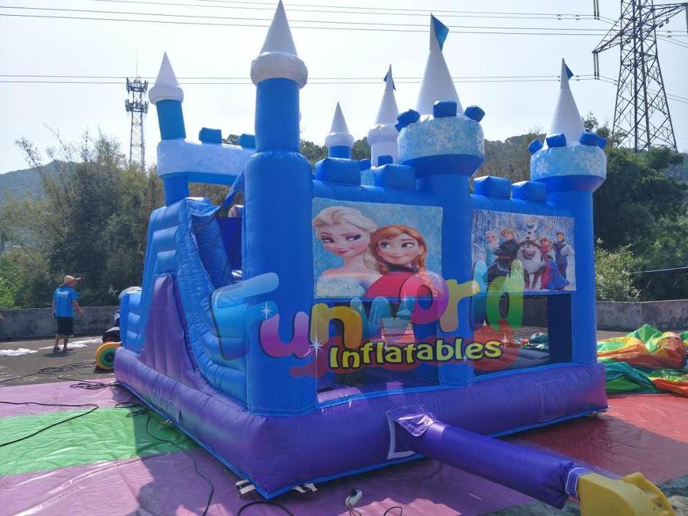 Grado comercial frozen combi elsa castillo hinchable con tobogan