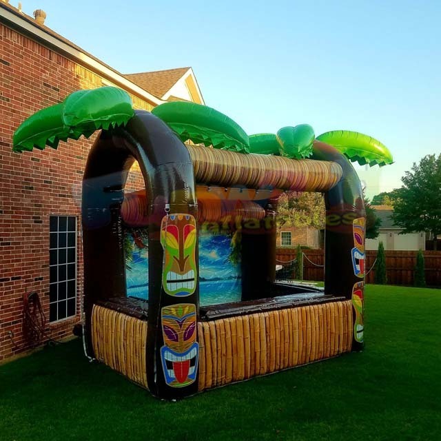 Customized palm tree inflatable bouncer bar tent pub moonwalk carnival inflatable tiki bar