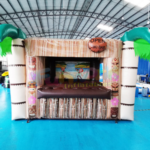 Commercial playground barra inflable palm tree pub tent carnival booth inflatable tiki bar