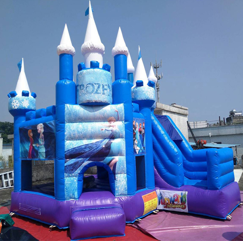 Grado comercial frozen combi elsa castillo hinchable con tobogan