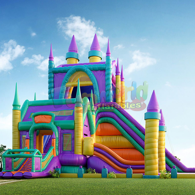 Adult commercial blow up chateaux toboggan gonflables inflatable castle jumping combo bounce house